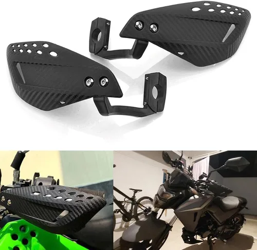 Vista 2 de Kucehiup Guardamanos de motocicleta 7/8" 0.866 in Universal Handguard Negro
