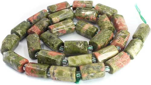 Vista 20 de Tubo de columna natural de 0.315 a 0.394 pulgadas (0.315-0.394 in) con piedras preciosas sueltas surtidas crudas, hebra de cuentas para bricolaje