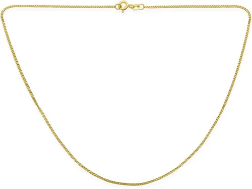 Vista 2 de Bling Jewelry Unisex Thin 2MM Strong Simple Miami Cuban Curb Chain Necklace For Women Men Yellow 14K Gold Plated.925 Sterling Silver 14 16 18 20 24