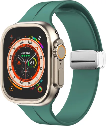 Vista 21 de Banda magnética compatible con Apple Watch de 38mm 40mm 41mm 42mm 44mm 45mm 46mm 49mm, mujeres y hombres, correa deportiva de silicona compatible