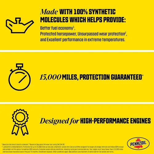 Vista 3 de Aceite de motor completamente sintético Platinum Euro 0W-40 de Pennzoil, 1 cuarto de galón