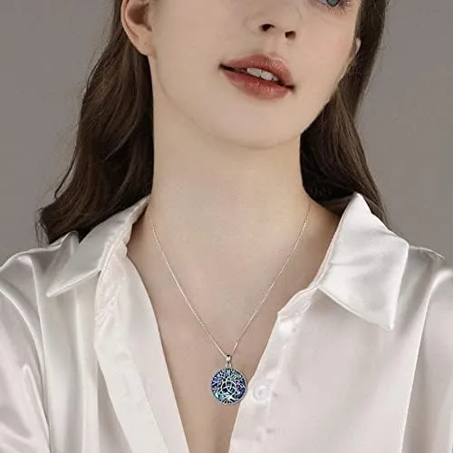 Vista 2 de VENACOLY Tree of Life Necklace MoonDNA Necklace Sterling Silver Family Tree Pendant Celtic Jewelry for Women Men