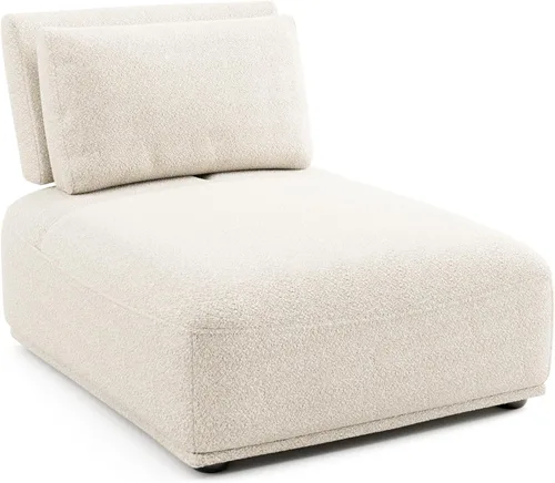 Vista 9 de Furniture of America Tatiana Modern Boucle - Sofá modular de 2 plazas con respaldo ajustable para sala de estar, oficina, combinación libre Boucle