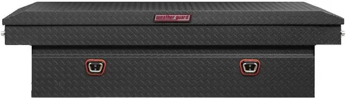 Vista 3 de Weather Guard Caja de herramientas para camión de sillín de aluminio, con textura extra ancha, color negro mate