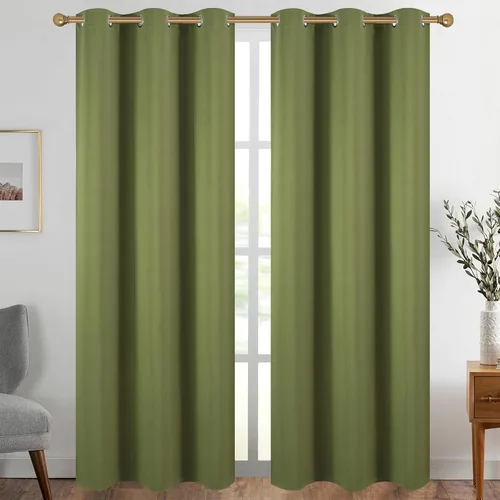 Vista 117 de Diraysid Cortinas opacas beige con ojales para dormitorio, con aislamiento térmico, cortinas de oscurecimiento de habitación, 38 x 54 pulgadas, 2
