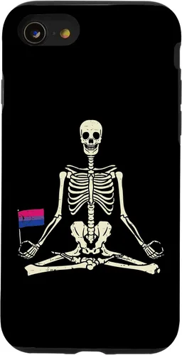 Vista 17 de Funda de regalo para iPhone 13 Pro Skeleton Yoga Namaste Bisexual Pride Flag Yogi LGBTQ Bi