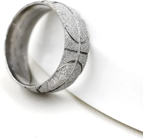 Vista 3 de Uloveido Mens 8mm Stainless Steel Basketball Ring Comfort Fit Band Creative Sport Souvenir Gifts for Him