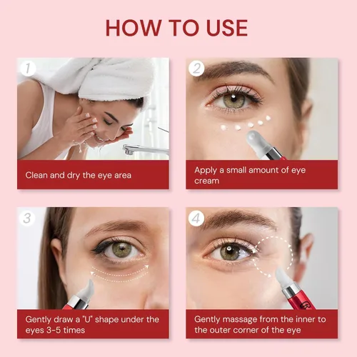 Vista 5 de Crema de ojos Retinol antienvejecimiento: tensor instantáneo de ojos y crema hidratante reparadora de arrugas - Tratamiento de bolsas debajo