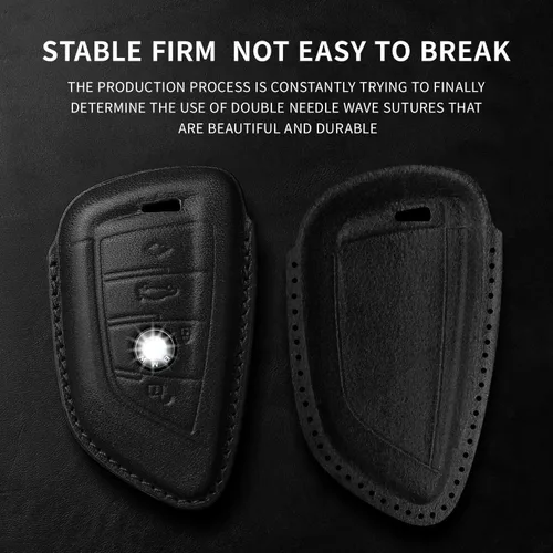 Vista 2 de Tukellen Funda de cuero genuino para llavero BMW 230i 330i 430i 440i 530i 530e 530i 540i 740i 740i 745e 750i M2 M235i M240i M3 M340i M4 X1 X2 X3 X4