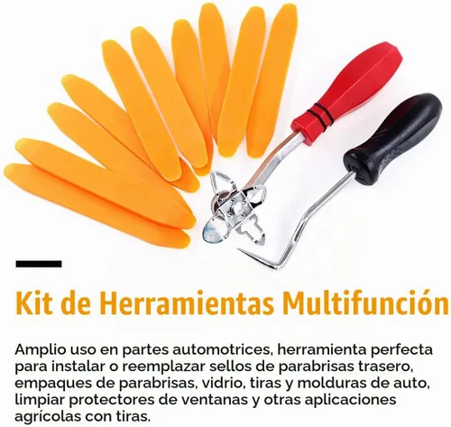 Vista 7 de Kit de herramientas de instalación de parabrisas de 12 piezas, 10 herramientas de ajuste de palos, 1 herramienta de instalación de parabrisas