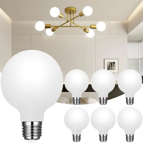 Vista 10 de Vinaco Glass G25 llevó las bombillas del globo Dimmable 6W 120V 2700K para el cuarto de baño Azul