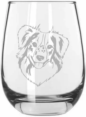 Vista 369 de Shar Pei (chino) - Vaso de vino sin tallo grabado para perro, 15.25 onzas