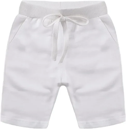 Vista 3 de Paquete de 2 pantalones cortos deportivos de punto de verano para niños y niñas, pantalones cortos suaves casuales para bebés