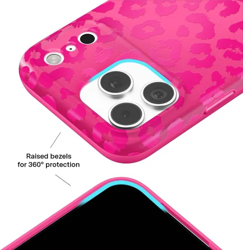 Vista 404 de VELVET CAVIAR Funda para iPhone 15, compatible con MagSafe, probada contra caídas de 10 pies, fundas protectoras de diseño, leopardo color rosa