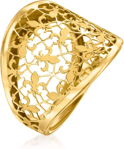 Vista 3 de Ross-Simons Anillo italiano de oro amarillo de 14 quilates con flor de lis, Oro, no conocido