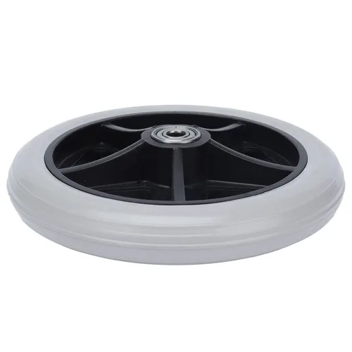 Vista 4 de Ruedas para silla de ruedas, fácil instalación, rueda sólida de 6 pulgadas, 5 agujeros para andadores