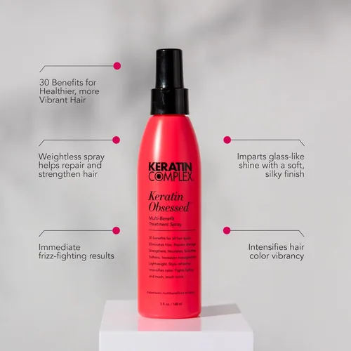 Vista 3 de Keratin Complex - Spray de tratamiento multibeneficio obsesionado con queratina - 5 fl oz