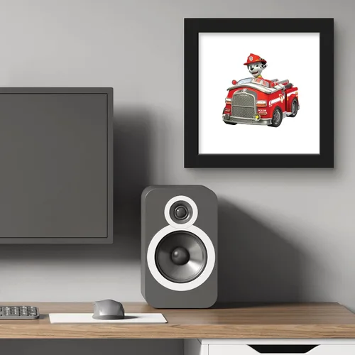 Vista 6 de Trends International Gallery Pops Nickelodeon PAW Patrol - Póster de pared de Marshall's Fire Engine, 12 x 12 pulgadas, versión enmarcada en negro