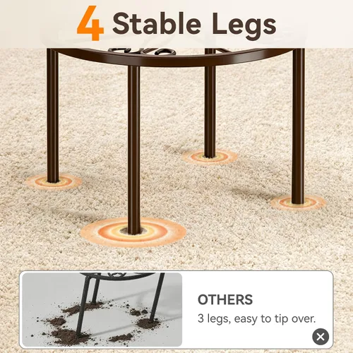 Vista 4 de bussdis 1 soporte para plantas, soporte de metal resistente para decorar plantas, soporte para macetas antioxidante, estante redondo para plantas