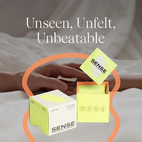 Vista 5 de Sense Preservativos de látex ultrafinos para una sensación natural y de piel a piel, condones suaves y ultrafinos, probados electrónicamente