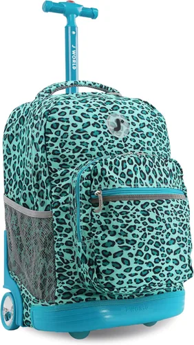 Vista 19 de J World Sunrise Kids - Mochila con ruedas para niñas y niños. Mochila con ruedas para la escuela, Aurora, 18 pulg