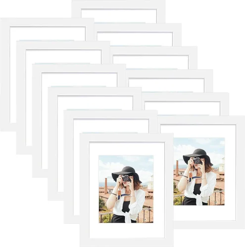 Vista 100 de Picrit - Juego de 12 portarretratos de 4 x 6 pulgadas, para fotos de 3.5 x 5 con paspartú o 4 x 6 pulgadas sin paspartú, marcos para colgar