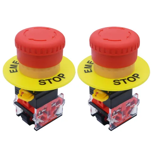Vista 24 de mxuteuk 2pcs 1 NO 0.866 in Interruptor de botón momentáneo SPST Negro 660V 10A HB2-BA21-HH