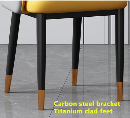 Vista 7 de Modern Dining Chair - Mid Back Lounge with Armrest and Metal Legs for Living Room or Home Office