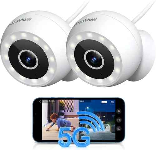 Vista 10 de LaView Cámaras de seguridad 4K de 8MP con cable para exteriores e interiores, IP65, Sensor Starlight y visión nocturna de 100 pies, detección