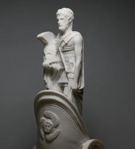 Vista 4 de Ares Mars Dios de la guerra Carro griego fundido mármol estatua escultura Figura 9.84