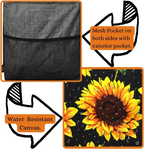 Vista 202 de NGIL Bolsa de comestibles reutilizable extra grande plegable de gran tamaño para comestibles, almacenamiento, picnic, playa, Estampado