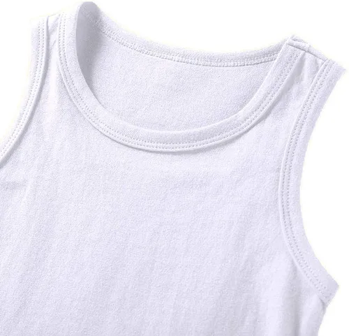 Vista 3 de DCUTERQ Camisetas sin mangas para bebés, niños y niñas, camisetas sin mangas de algodón, chaleco sin mangas de verano