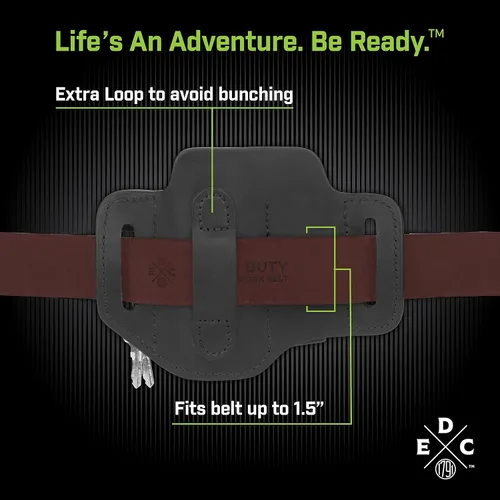 Vista 3 de Funda multiherramienta, organizador EDC de cuero, bolsa para cinturón para multiherramienta, cuchillo, bolígrafo, llaves, compatible con Leatherman