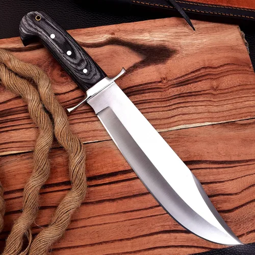 Vista 2 de Poshland REG-109 Cuchillo Bowie hecho a mano de acero D2 de 15.25 pulgadas, mango de madera maciza