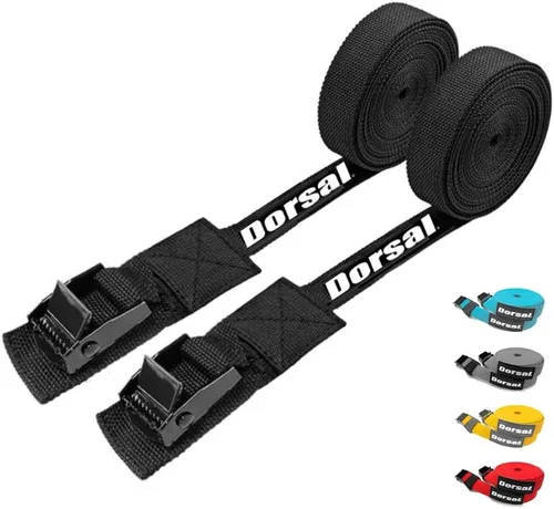 Vista 2 de Tabla de surf Kayak SUP Surf Roof Rack Correas de amarre 15 pies (2) Negro