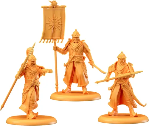 Vista 3 de CMON Una canción de hielo y fuego juego de miniaturas de mesa Martell Spearmen Unit Box – Elite Defenders of Sunspear, juego de estrategia