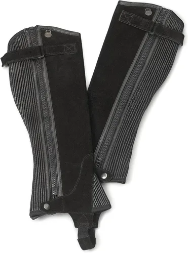 Vista 2 de Ovation Women's Elite Amara Ribbed Half Chaps - Equestrian Horse Riding Protective Legwear with Contoured Stretch Panels