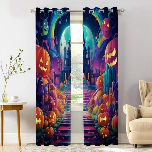 Vista 79 de Shrahala Blue Bright Blackout Curtain Tiers, Colorful Acrylic Paint Pour Abstract Design Kitchen Valance Light Blocking Tier Drapes with Rod Pocket