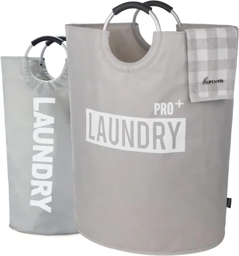 Vista 7 de Caroeas Cesta de Ropa de 90L (13 Colores), Cesta de Ropa Impermeable, Bolsa de Ropa con Asas Acolchadas, Cesta de Ropa, Cesta de Ropa Plegable