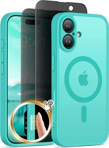 Vista 47 de GolbinBox - Funda magnética para iPhone 13 Pro Max, compatible con MagSafe, protección de cámara, protector de privacidad, funda translúcida mate, a