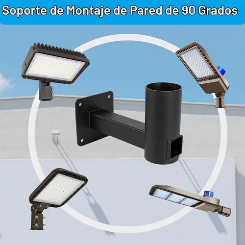 Vista 5 de Soporte de pared de 90 grados, soporte en forma de L, adaptador de espiga para luces de ajuste deslizante, soporte de pared ajustable, ángulo
