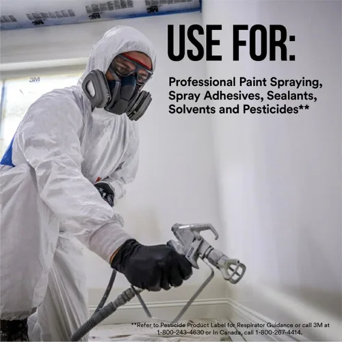 Vista 6 de 3M Proyecto de pintura P95/OV Respirador reutilizable de cierre rápido 6502QL, tamaño mediano, cartucho de vapor orgánico aprobado por NIOSH