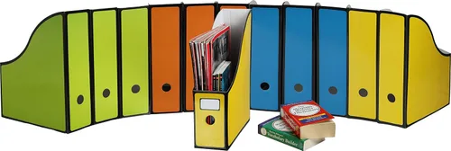 Vista 10 de Simple Houseware Paquete de 6 cajas para archivadores de revistas, organizador de cartón plegable, color negro