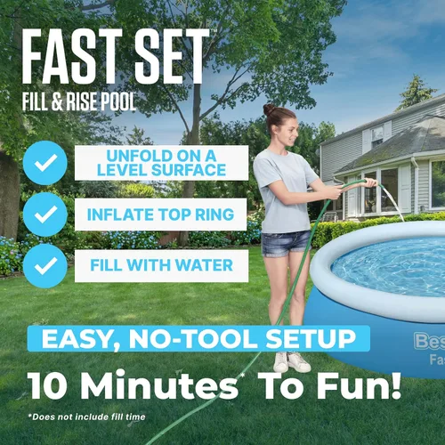 Vista 4 de Bestway Fast Set - Piscina inflable redonda sobre el suelo de 6 x 20