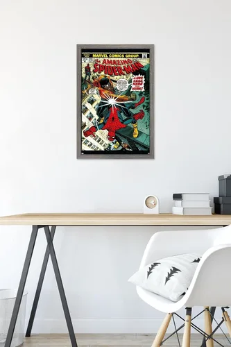 Vista 6 de Trends International Marvel Comics Amazing Spider-Man #123 - Póster de pared, 22.4 pulgadas de largo x 14.7 pulgadas, versión enmarcada en madera