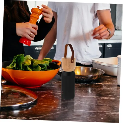 Vista 6 de Manual Wooden Pepper Grinder Salt Mill for Home Kitchen Bbq Camping Versatile Spice Grinding Bottle with Sturdy Wood Construction Easy to Clean and