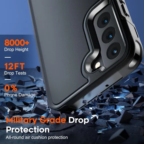 Vista 4 de zapica Funda diseñada para Samsung Galaxy S22, [protección militar contra caídas] [diseño de estructura de doble capa] Funda resistente a prueba