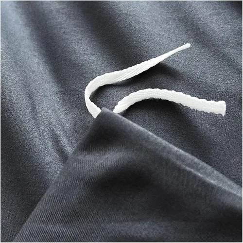 Vista 5 de Cama, Queen/L Negro Color Sólido Algodón Funda Nórdica Funda Nórdica