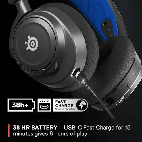 Vista 4 de SteelSeries Arctis Nova 7P Auriculares inalámbricos multiplataforma para juegos, controladores magnéticos de neodimio, 2.4 GHz + Bluetooth, batería