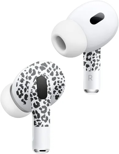 Vista 2 de MightySkins - Fundas compatibles con Apple AirPods Pro 2 - Estampado de leopardo de nieve Funda protectora de vinilo duradera y única Fácil